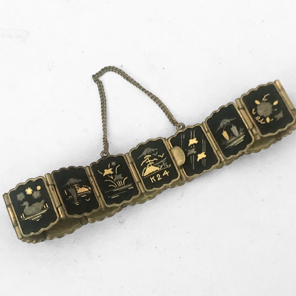 Japanese Damascene Panel Bracelet